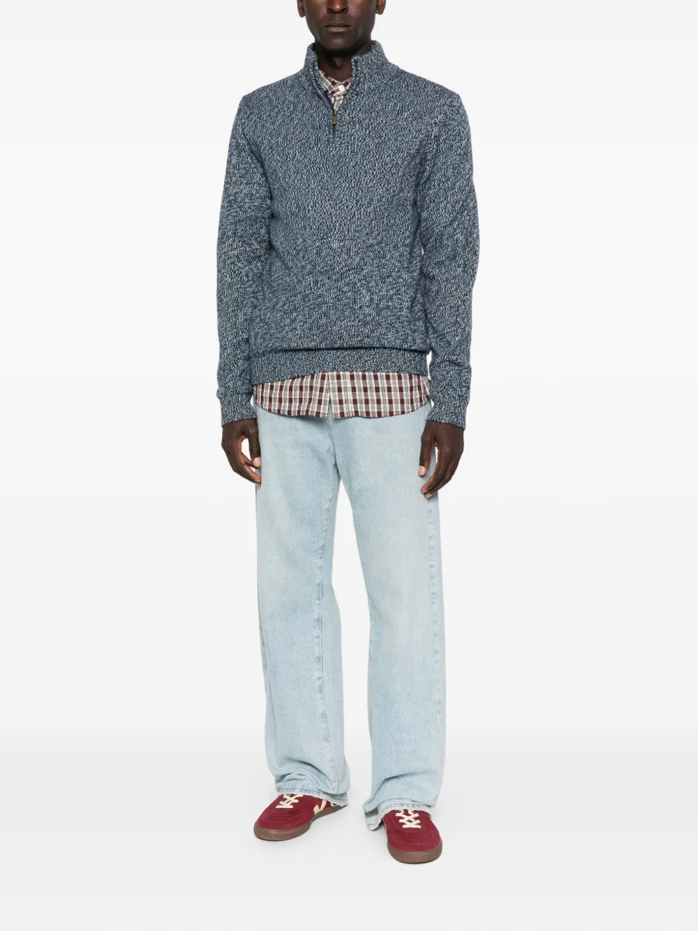 Eric Bompard Marl trui met ritssluiting - Blauw