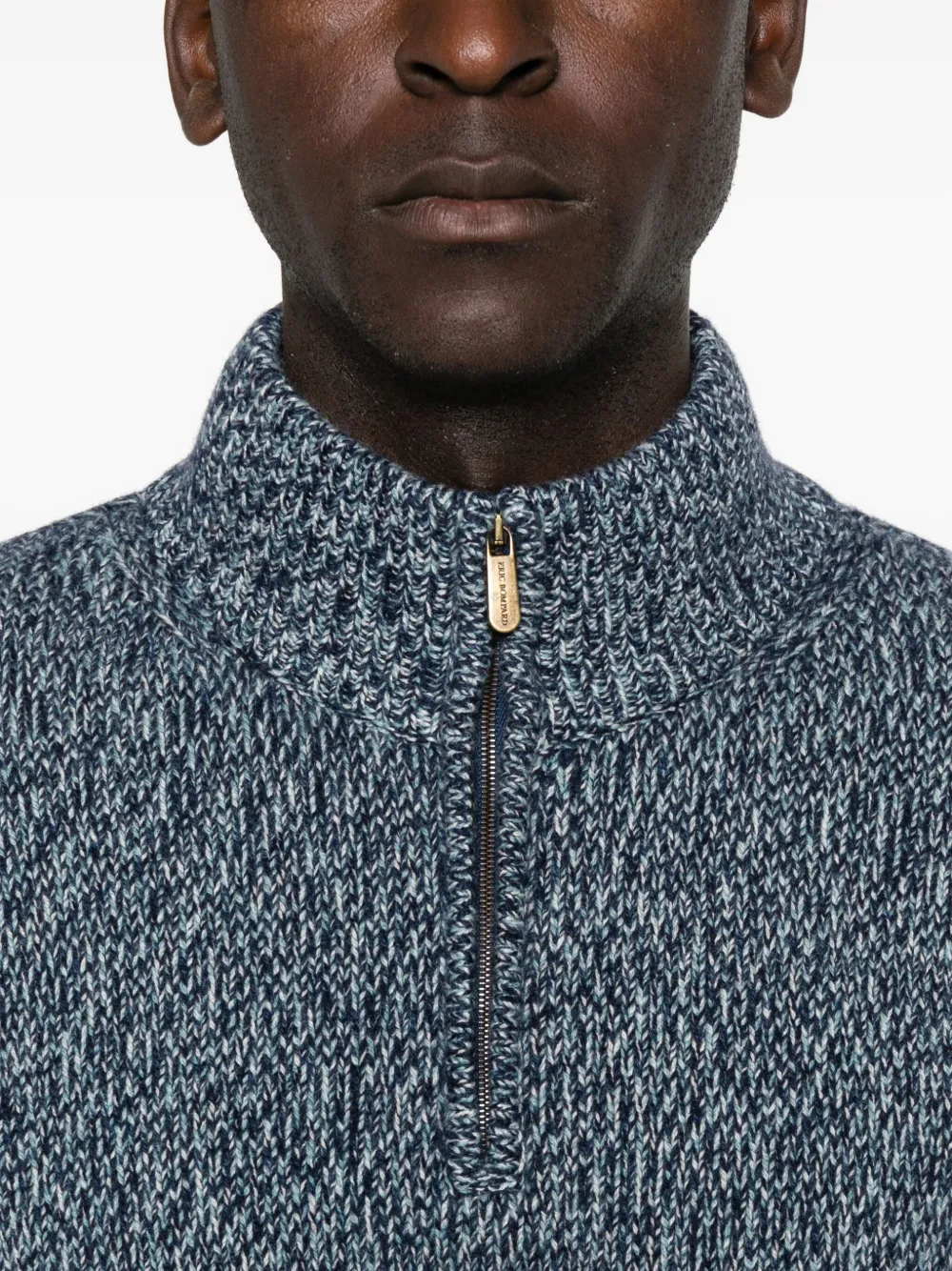 Eric Bompard Marl Zip-fastening Sweater In Blue