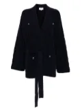 Eric Bompard jacquard belted jacket - Blue