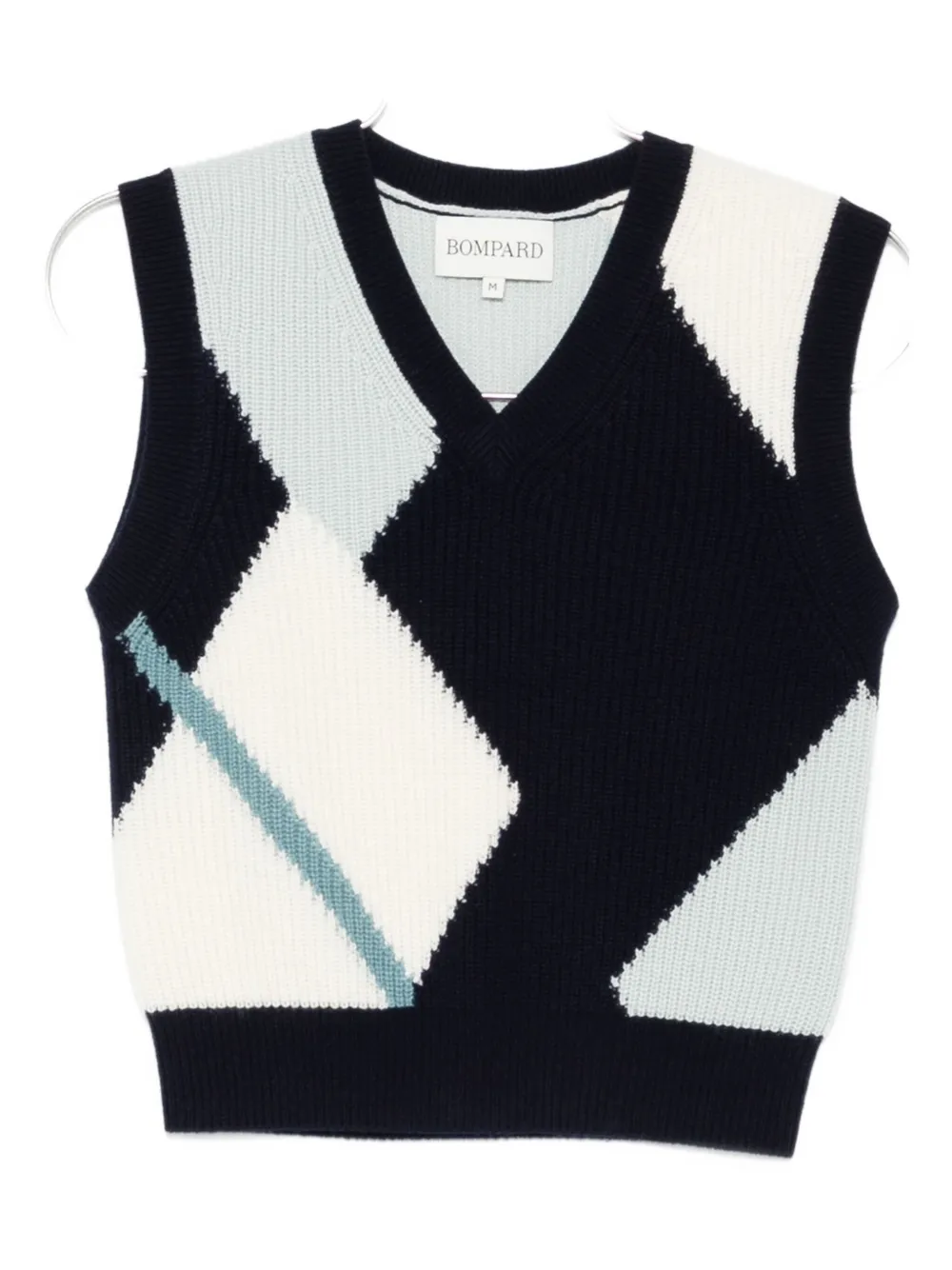 Eric Bompard Diamond-pattern Sleeveless Sweater In Black