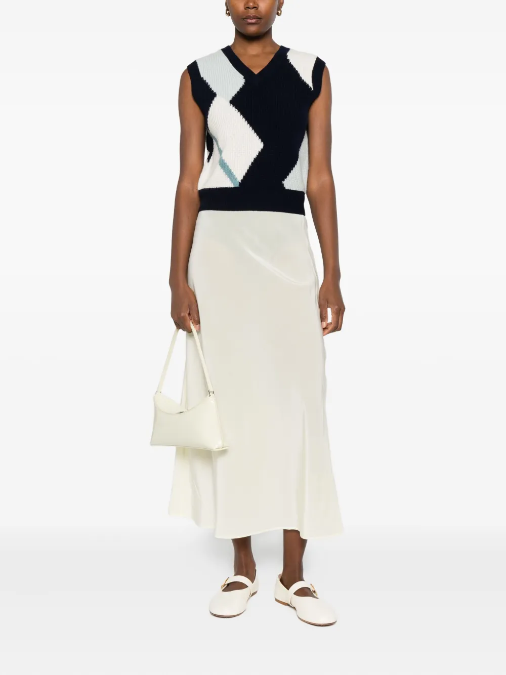 Eric Bompard Diamond-pattern Sleeveless Sweater In Black