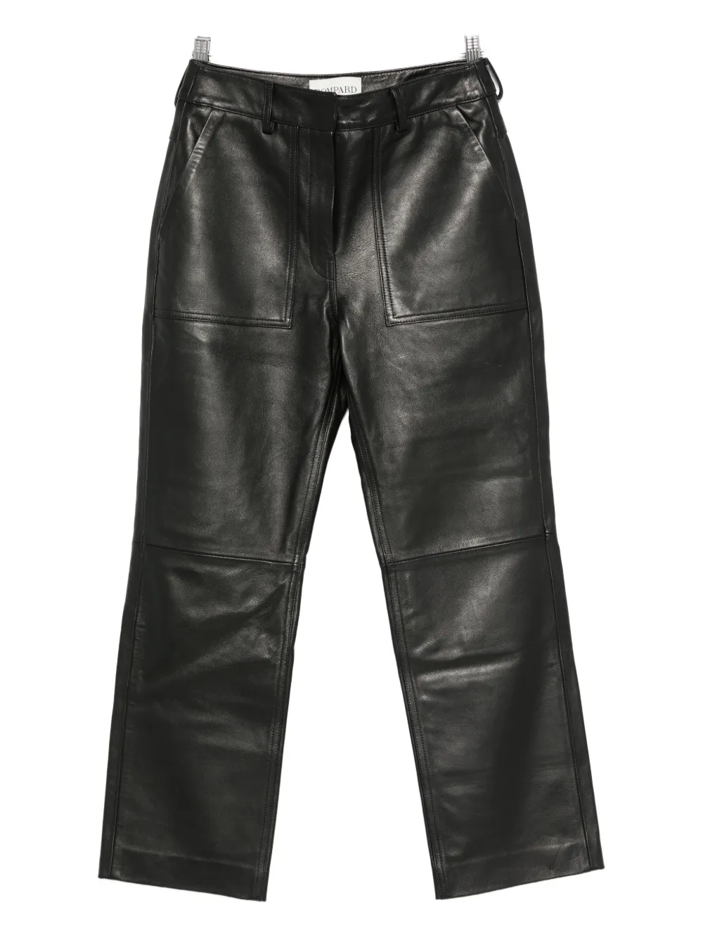 Eric Bompard Patch-pocket Leather Trousers In Black