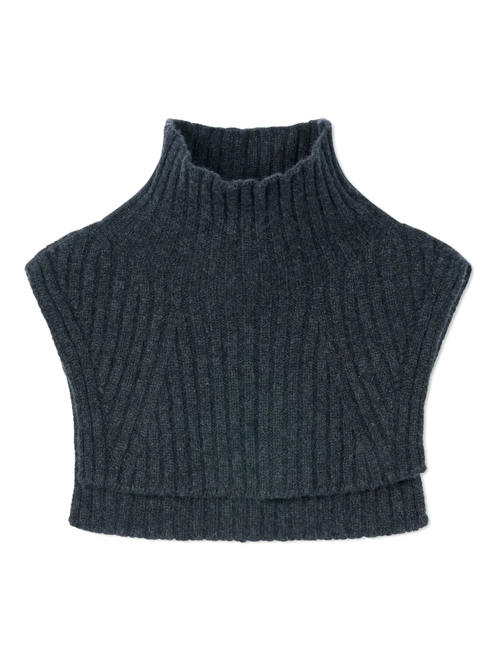 Eric Bompard cropped ribbed bib | Grey | Image 1