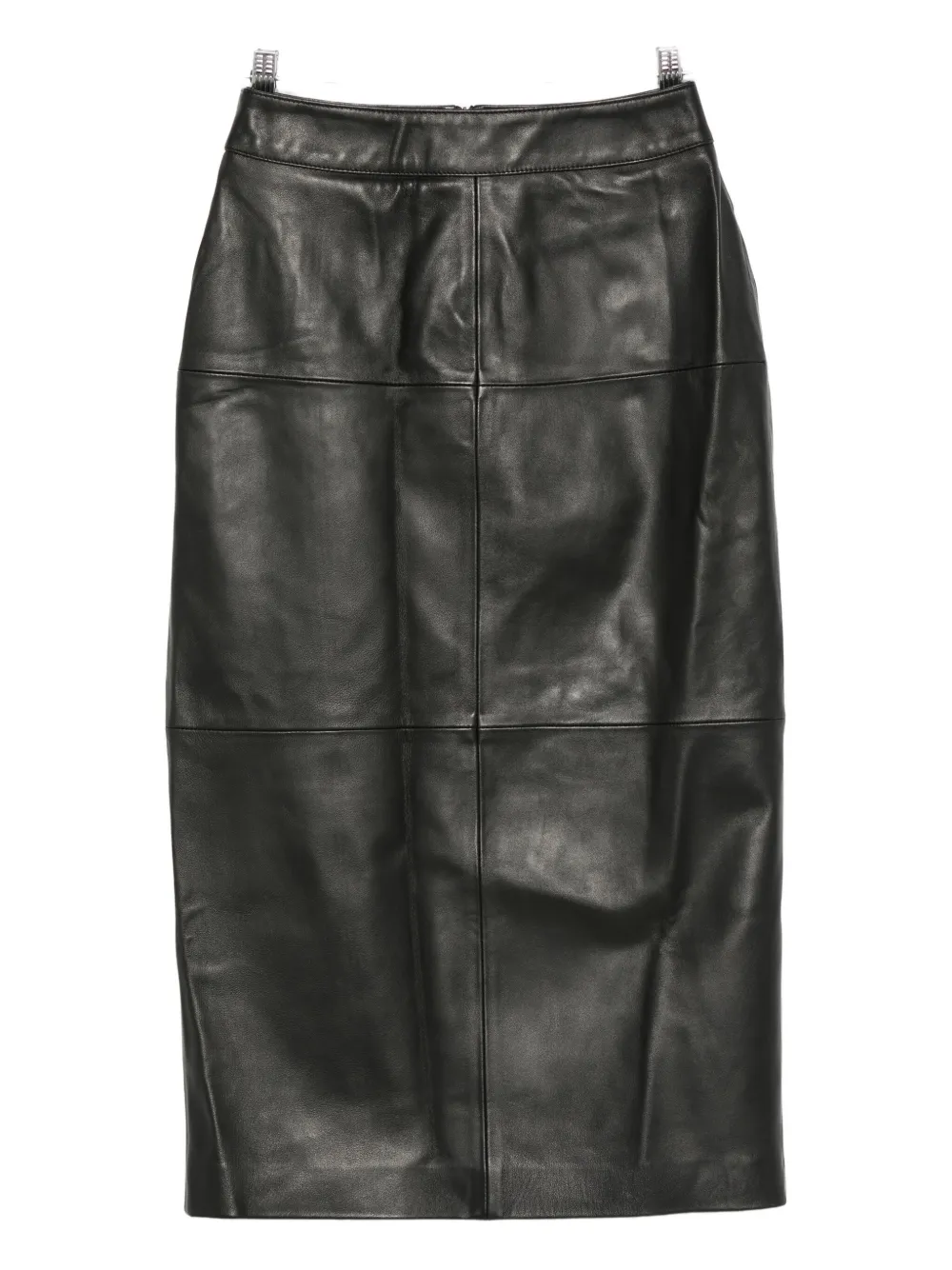 Eric Bompard leather midi skirt - Nero
