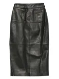 Eric Bompard leather midi skirt - Black