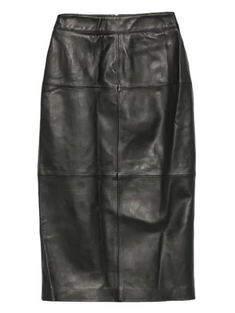 Eric Bompard leather midi skirt