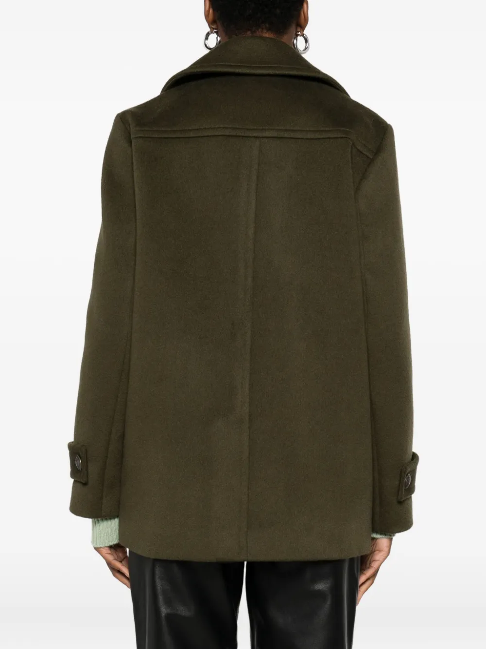 Eric Bompard Double-breasted Notched-lapel Jacket In Green