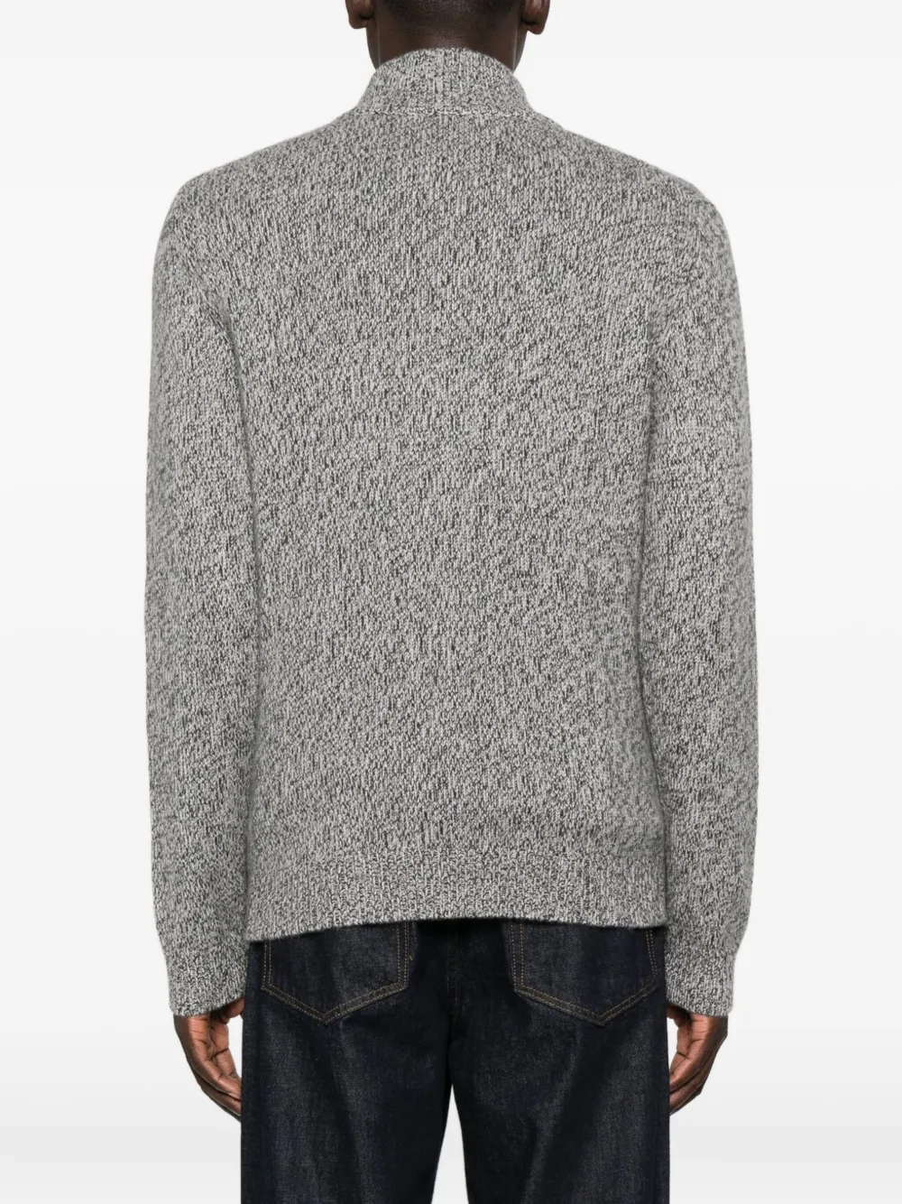 Eric Bompard Marl Zip-fastening Sweater In Gray