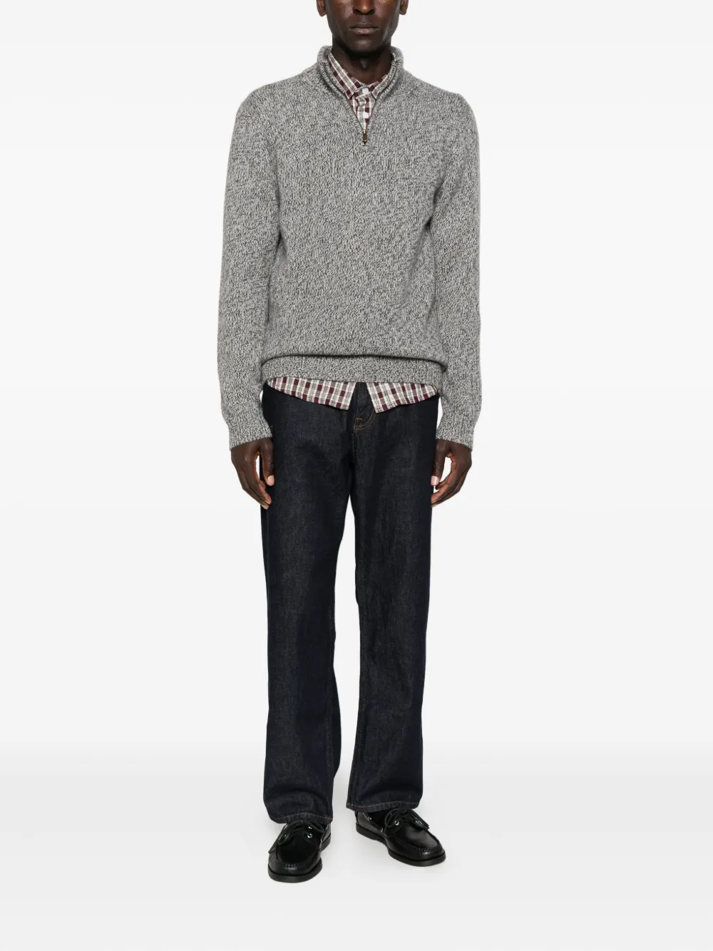 Eric Bompard Marl trui met ritssluiting - Grijs