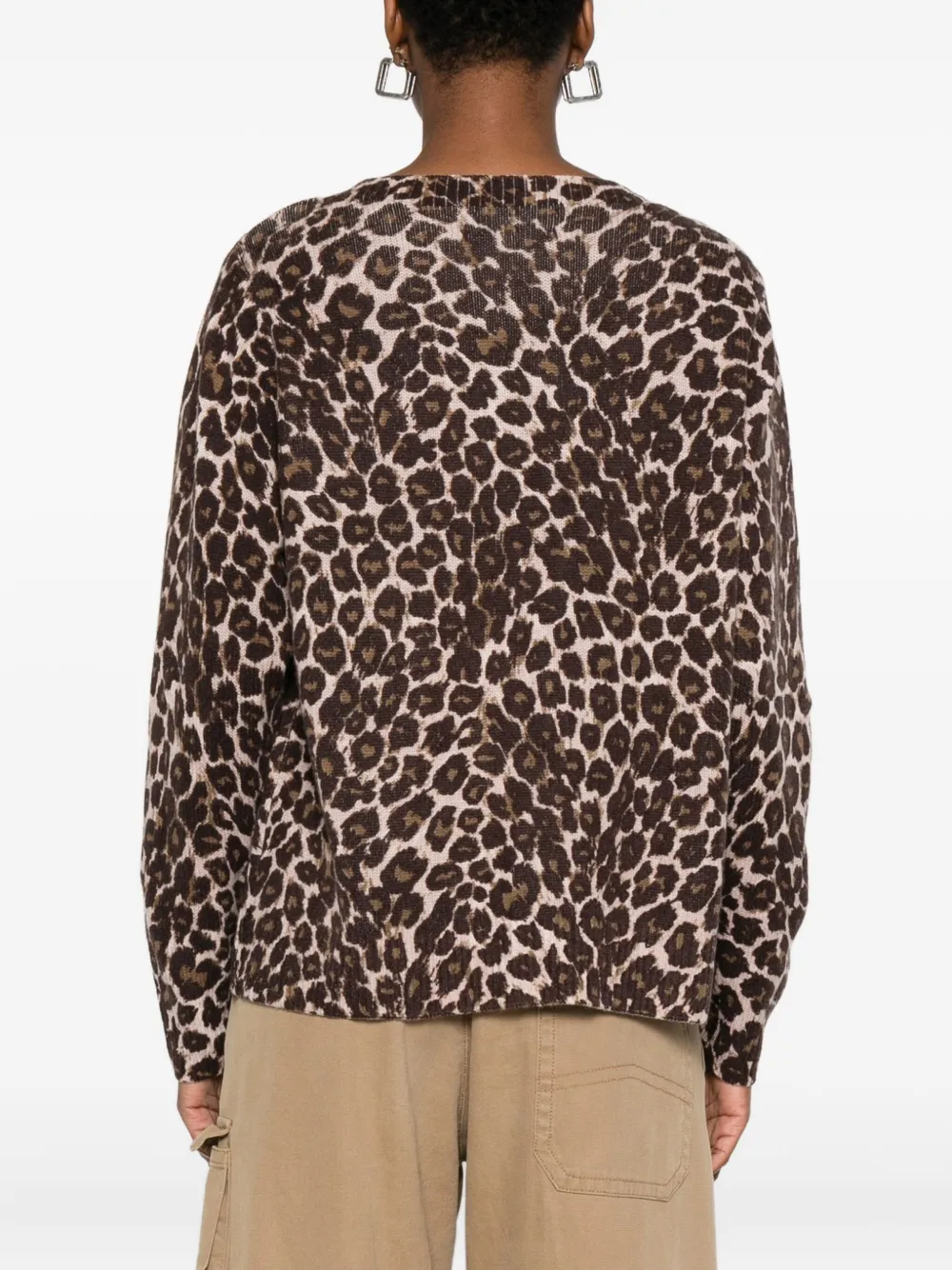 Eric Bompard Leopard-print Round-neck Sweater In Animal Print