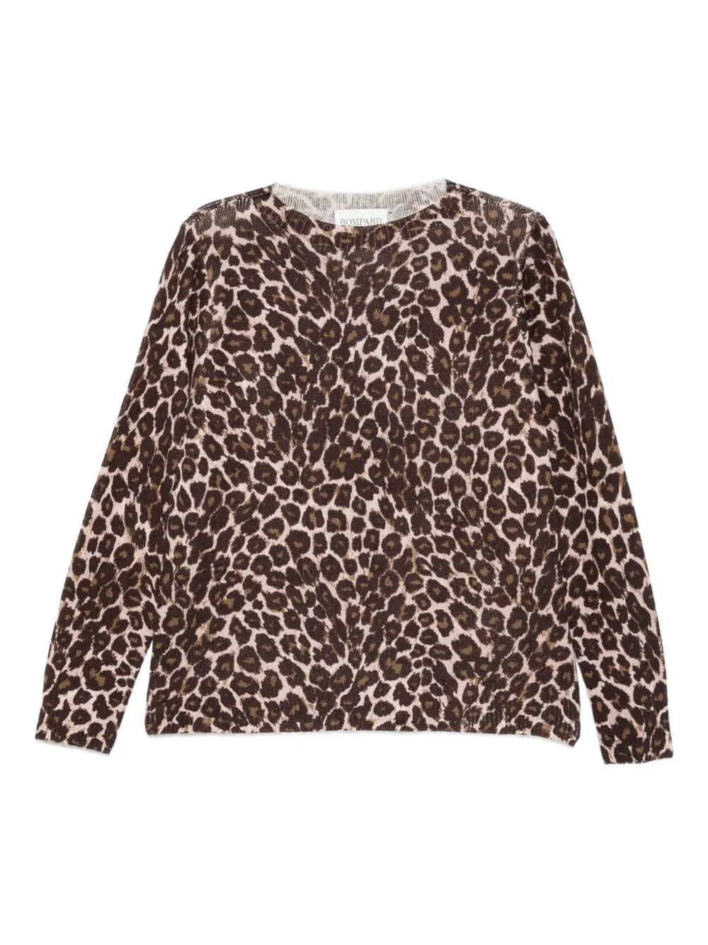 Eric Bompard Leopard-print Round-neck Sweater In Animal Print