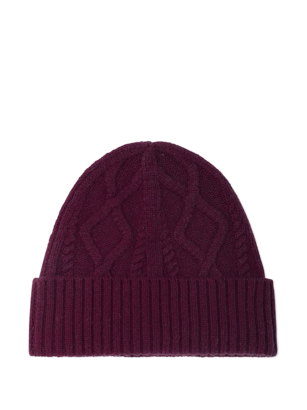 Eric Bompard Cable-knit Beanie Hat In Burgundy