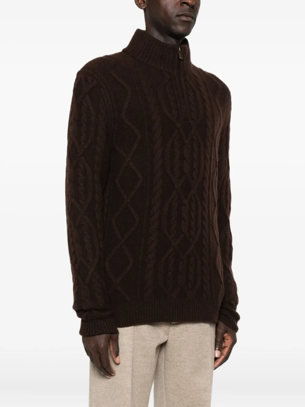 Bompard Cable-knit Sweater - Brown 