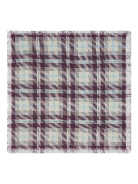 Eric Bompard checked fringed scarf