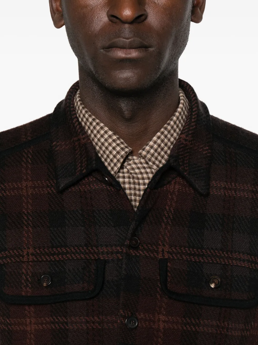 Eric Bompard Checked-pattern Shirt In Black