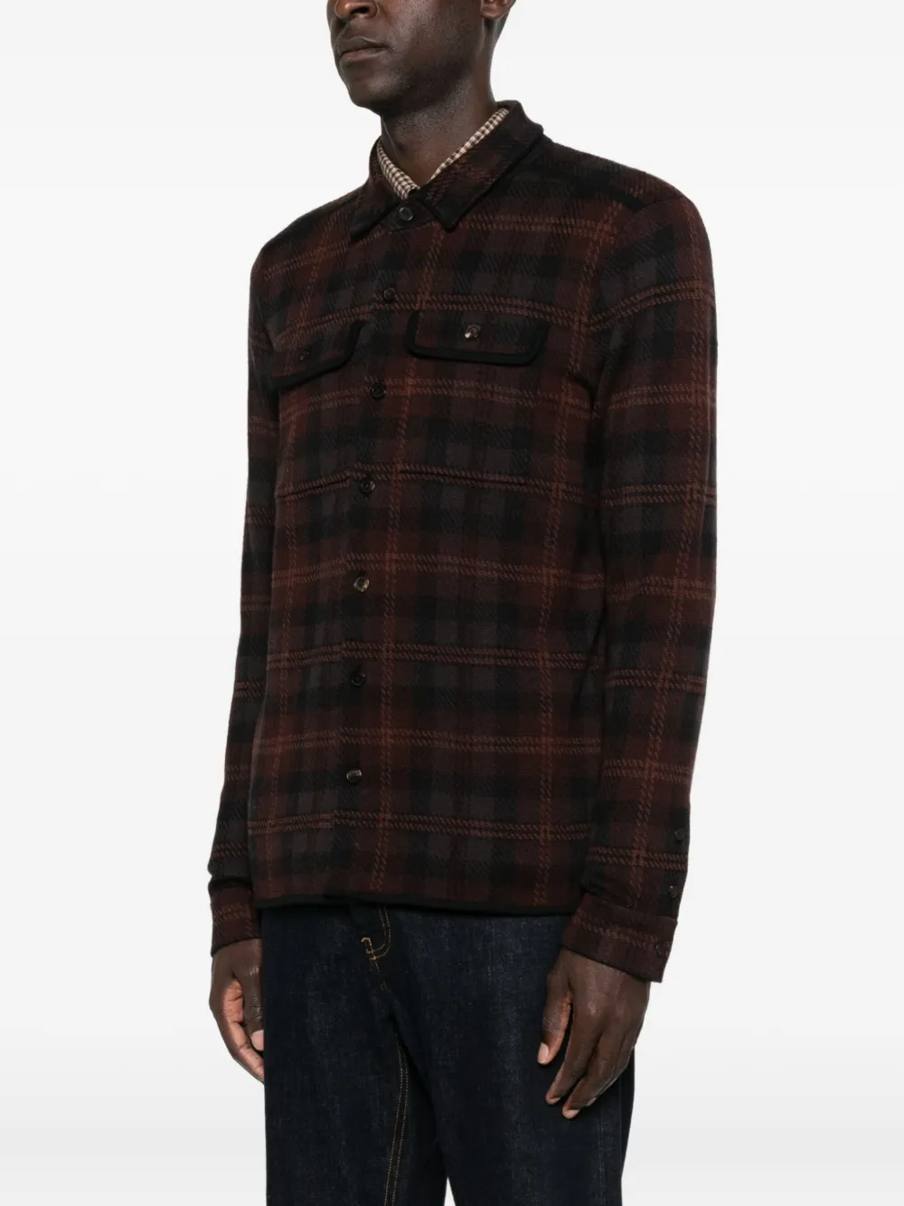 Eric Bompard Checked-pattern Shirt In Black