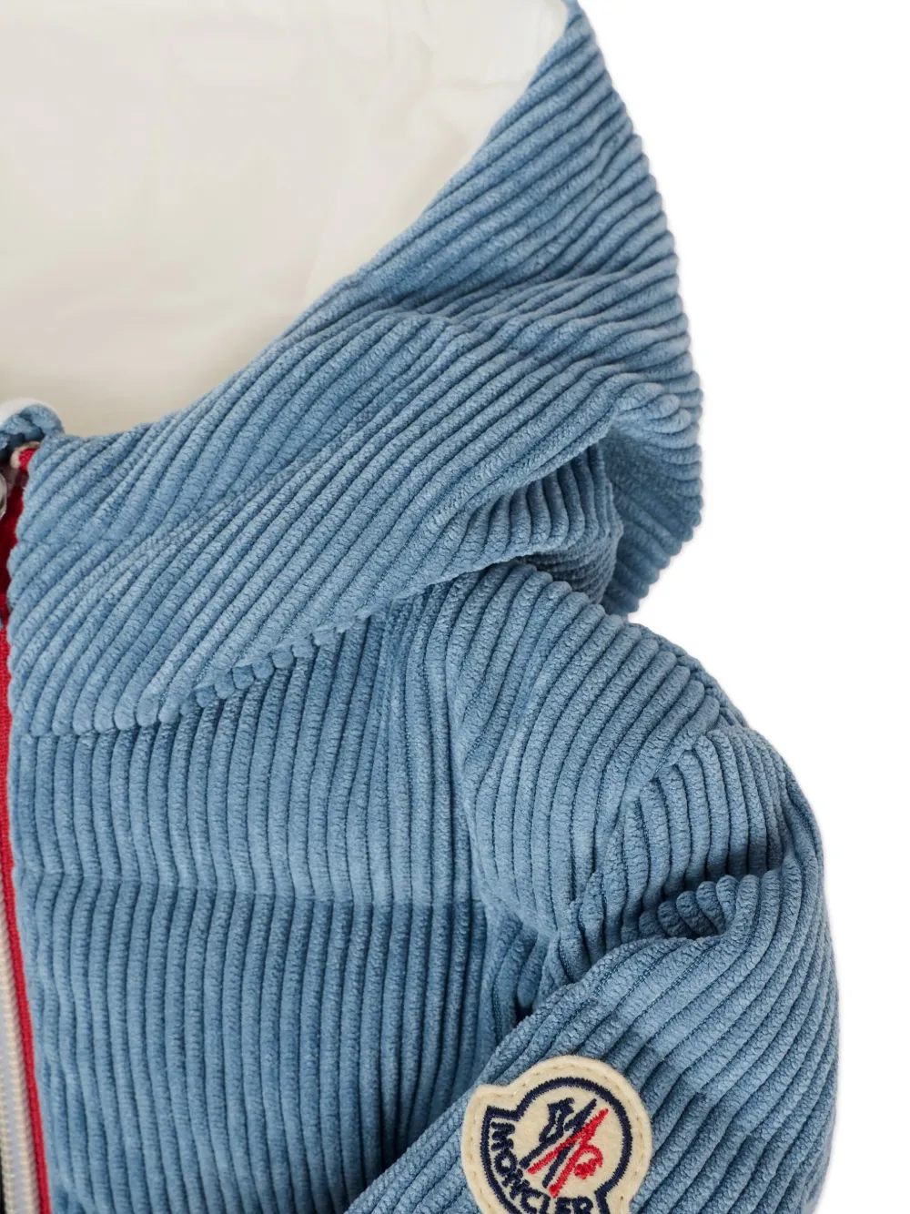 Moncler Enfant corduroy padded jacket Blauw