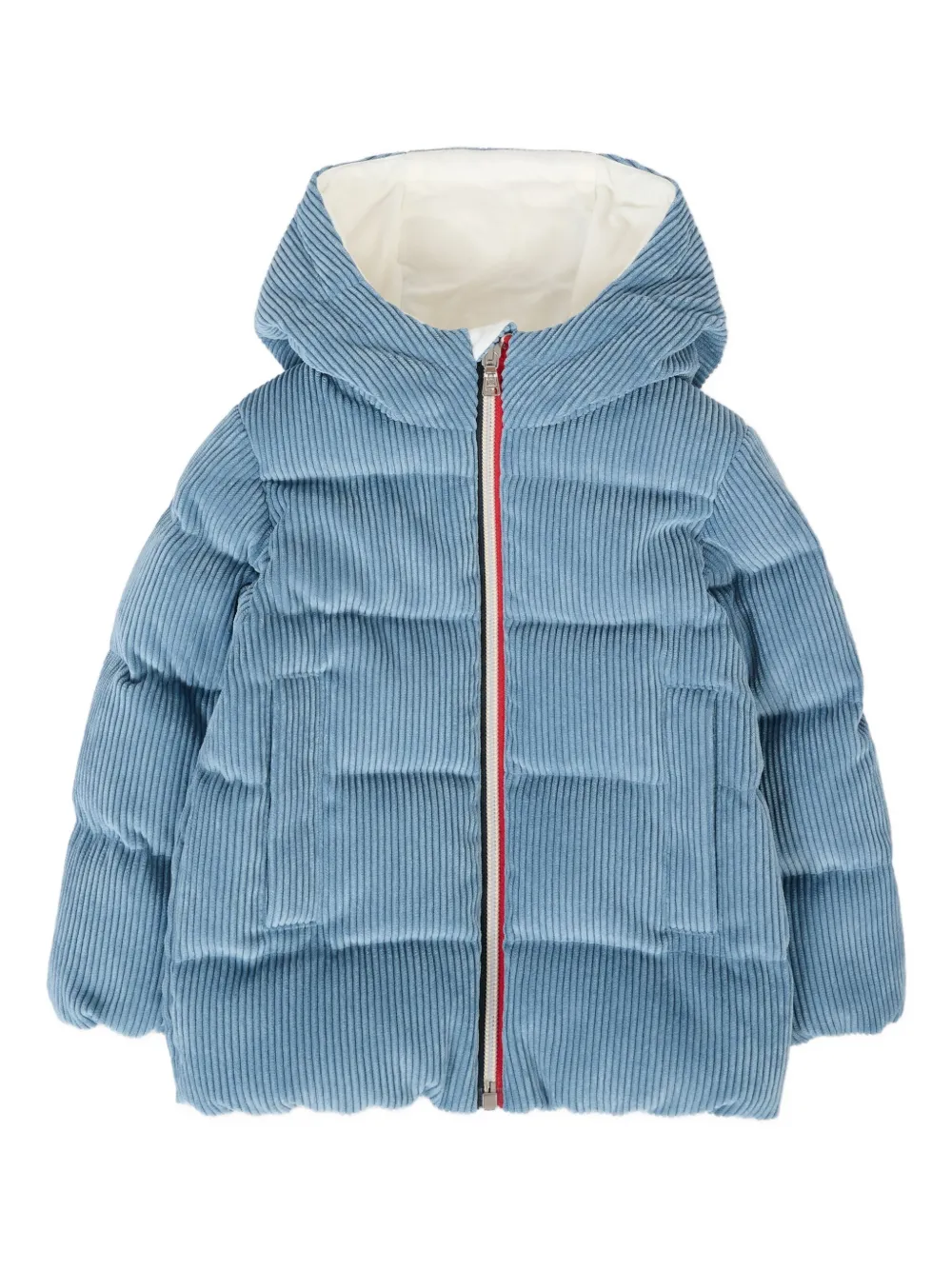 Moncler Enfant corduroy padded jacket Blauw