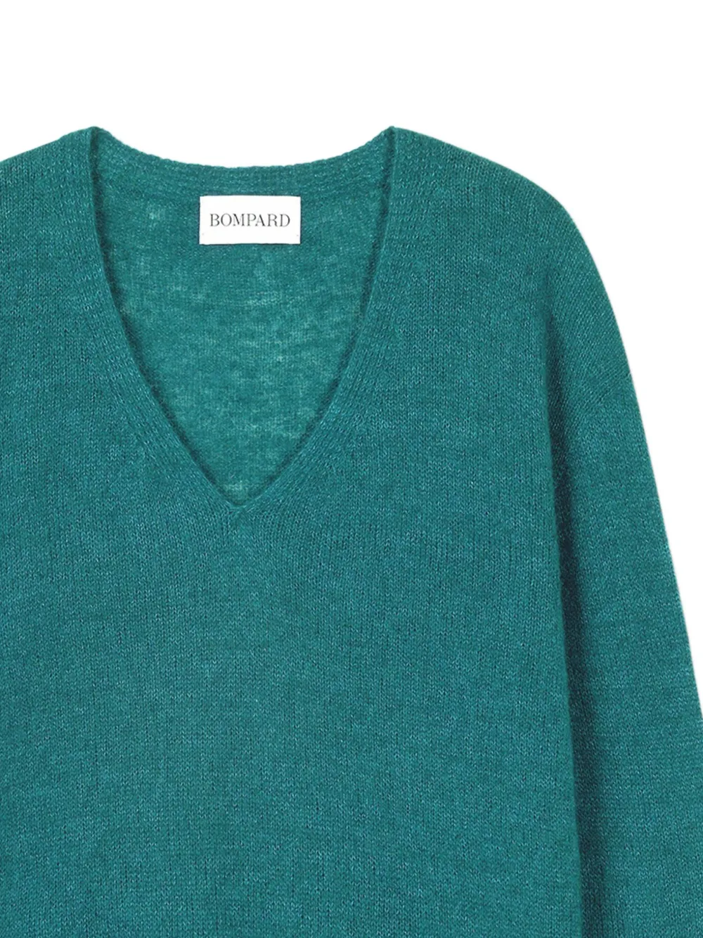 Eric Bompard V-neck Ribbed Sweater In Green