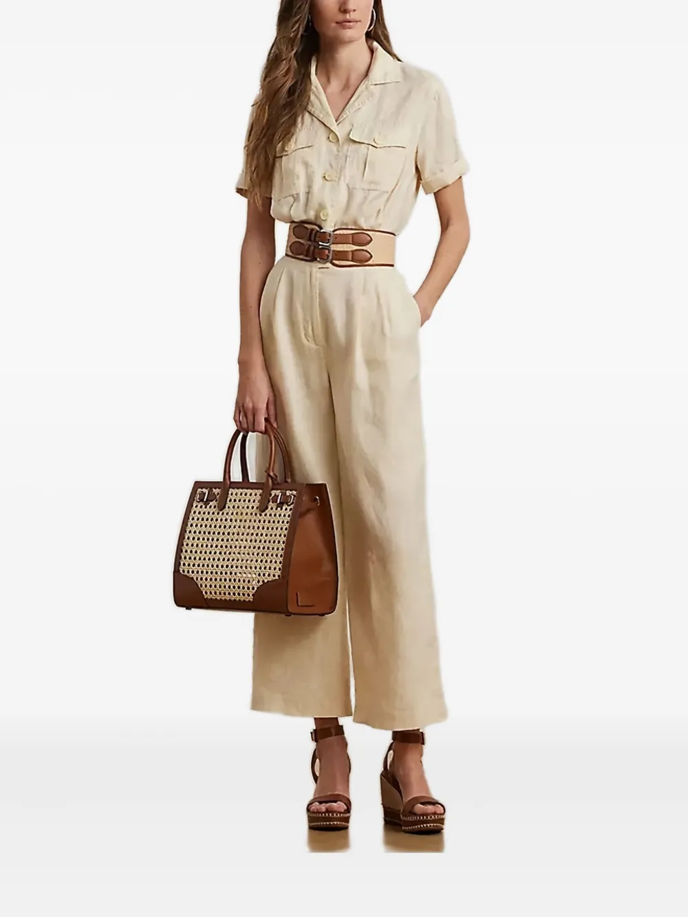 Lauren Ralph Lauren embroidered jumpsuit - Beige