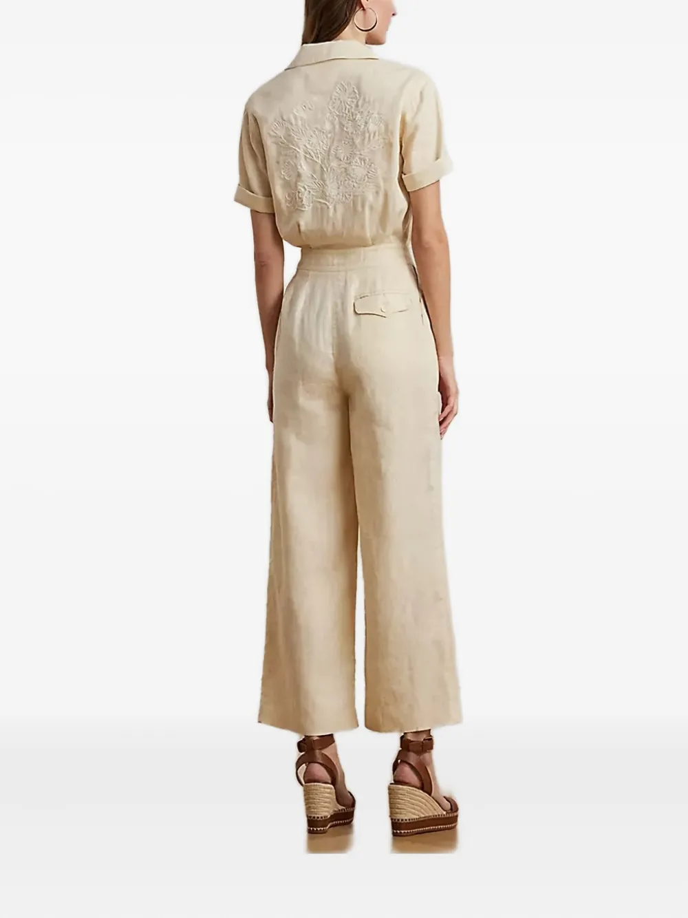 Lauren Ralph Lauren Jumpsuit met borduurwerk Beige