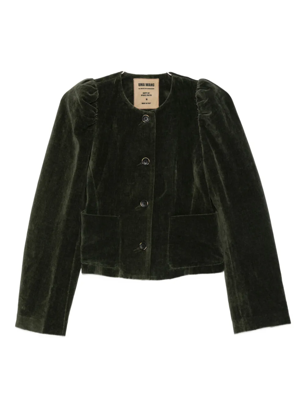 Uma Wang Long-sleeves Velvet Jacket In Green