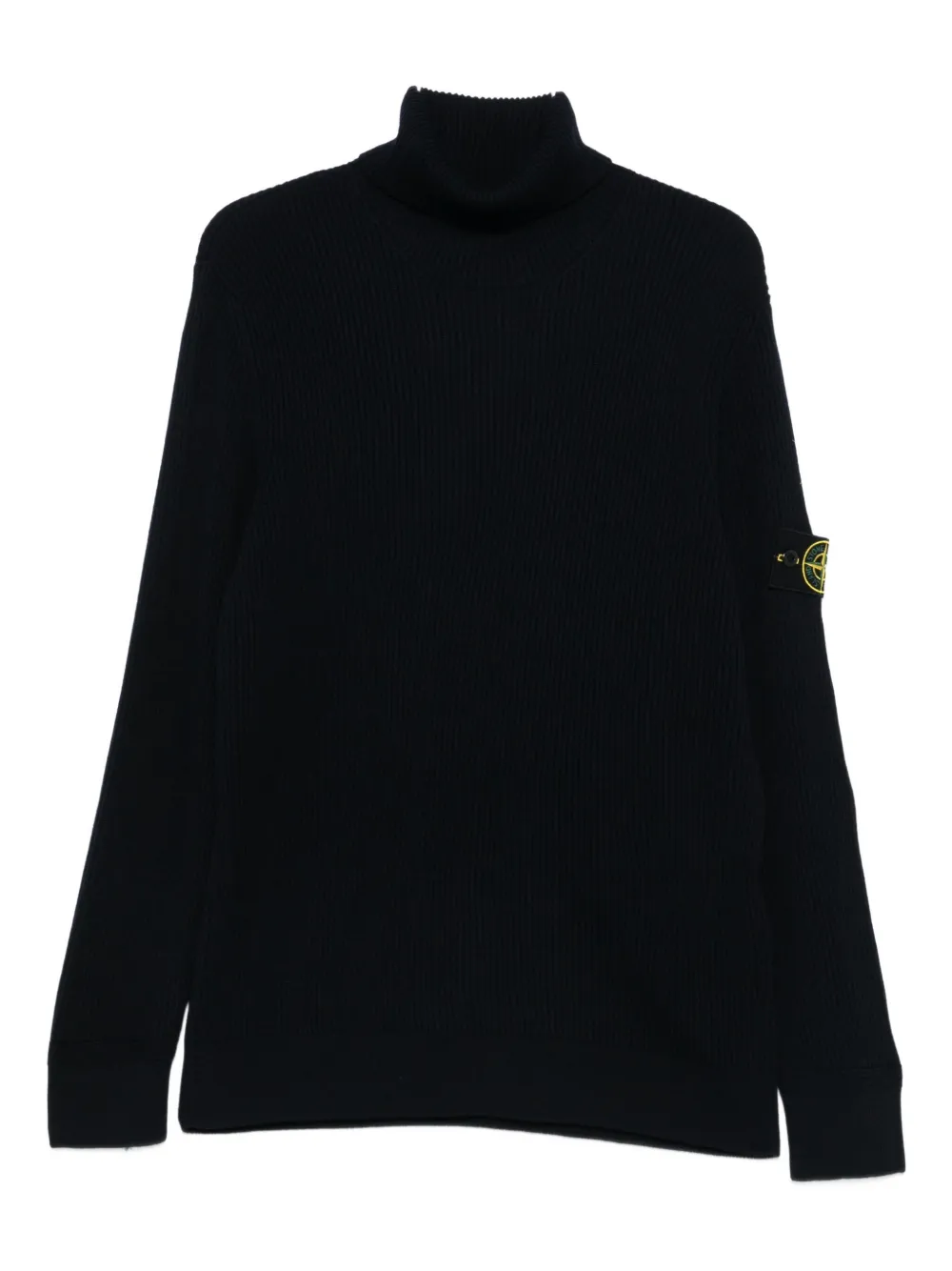Stone Island ribbed turtleneck sweater Blauw