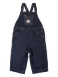 Moncler Enfant cross-strap denim dungarees - Blue