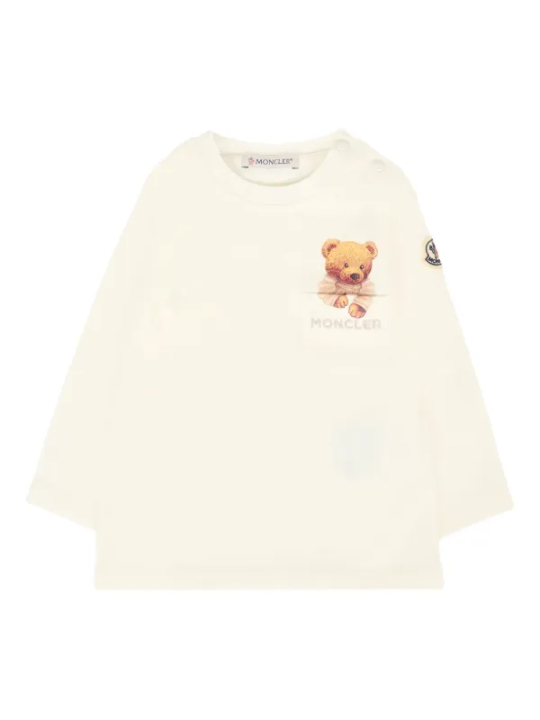 Moncler Enfant テディベア ロングTシャツ | ホワイト | FARFETCH JP