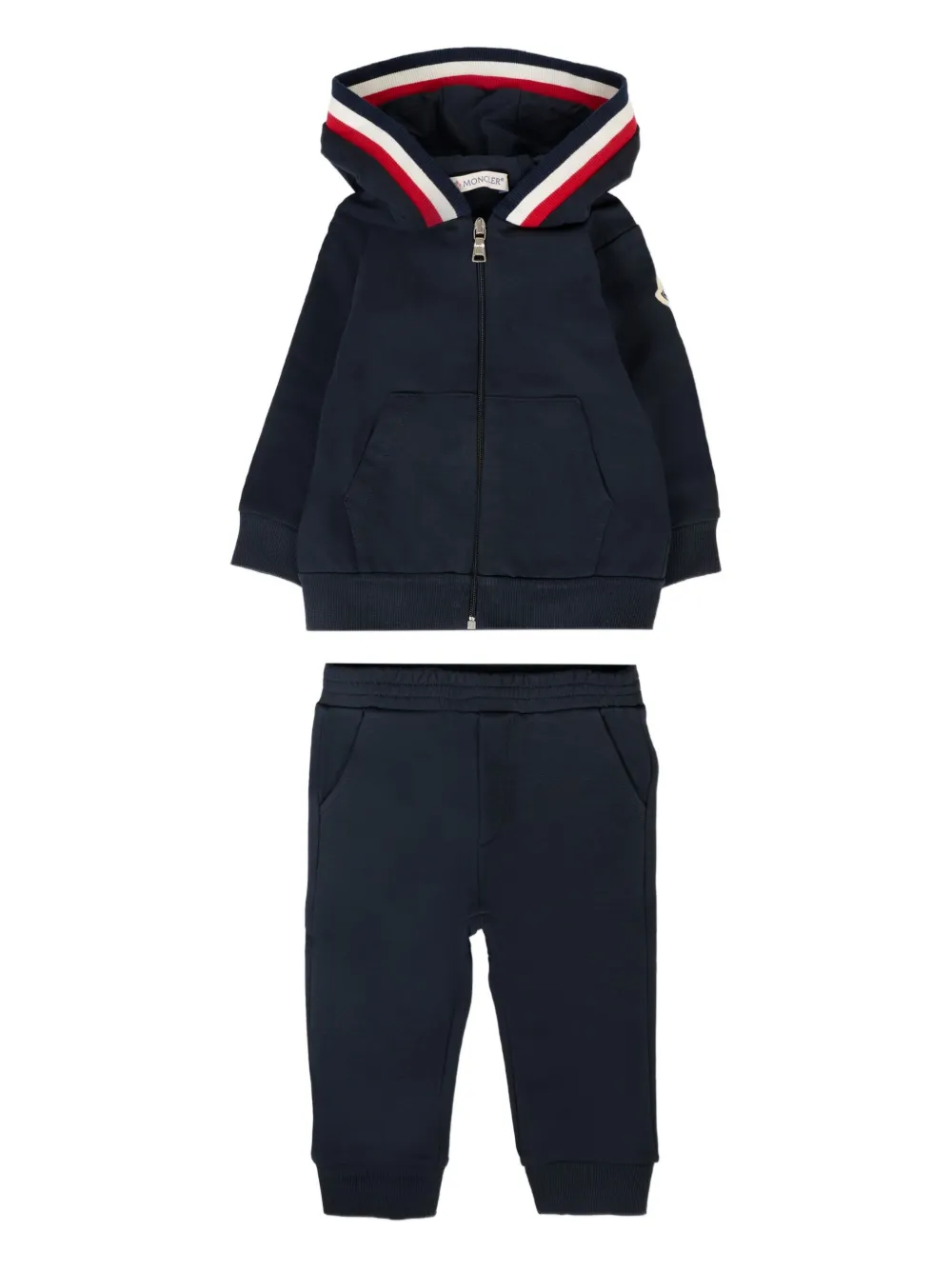Moncler Enfant Trainingspak met capuchon en rits Blauw
