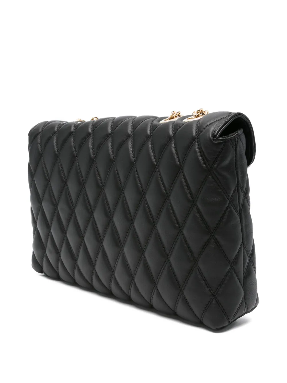Via Roma 15 quilted logo-detail shoulder bag - Zwart