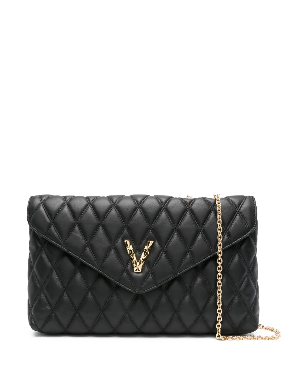 Via Roma 15 quilted logo-detail shoulder bag | Black | Image 1