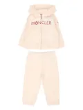 Moncler Enfant logo-embroidered hooded tracksuit set (set of two) - Pink