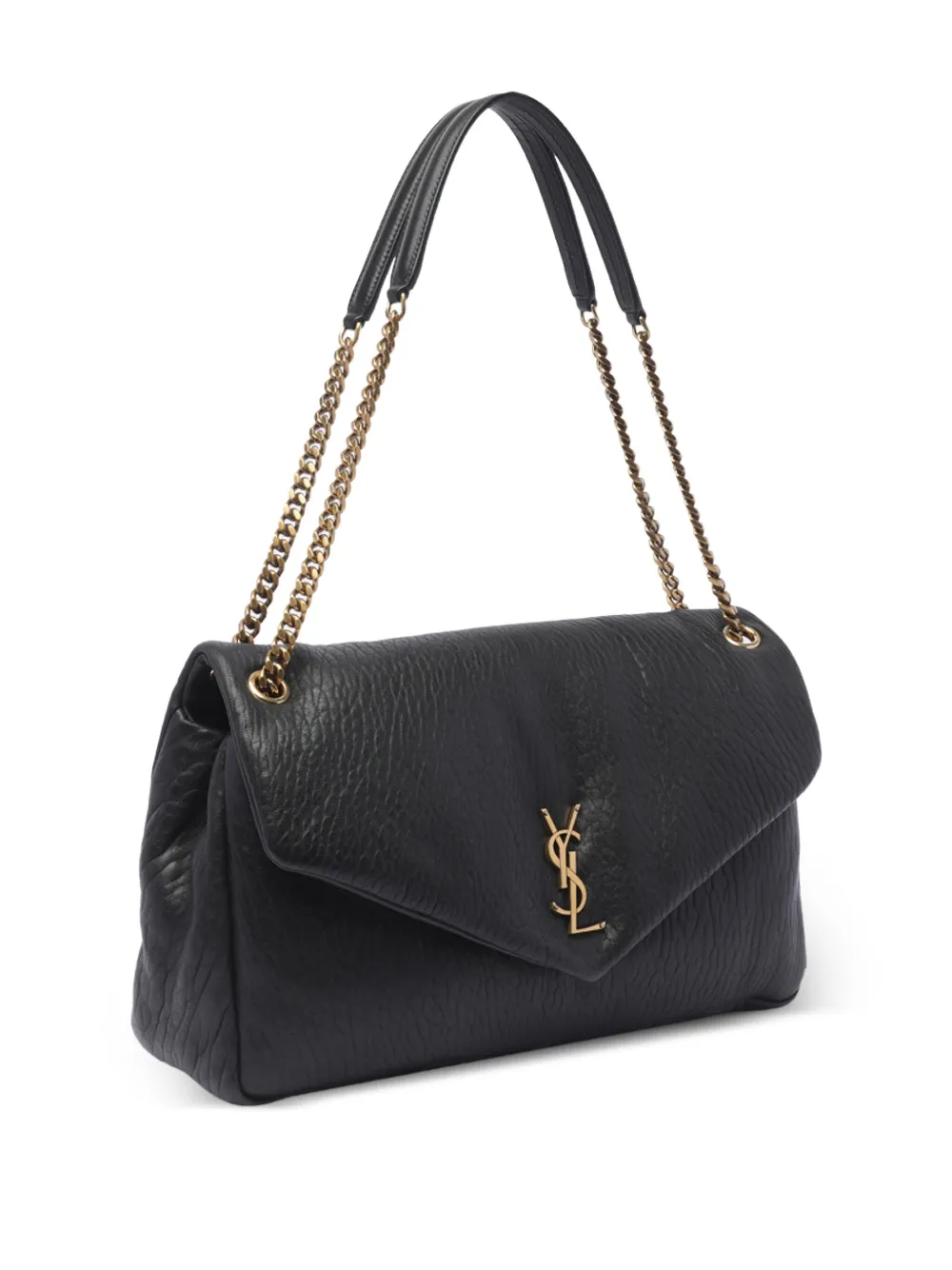 Saint Laurent Calypso grote schoudertas van lamsleer Zwart