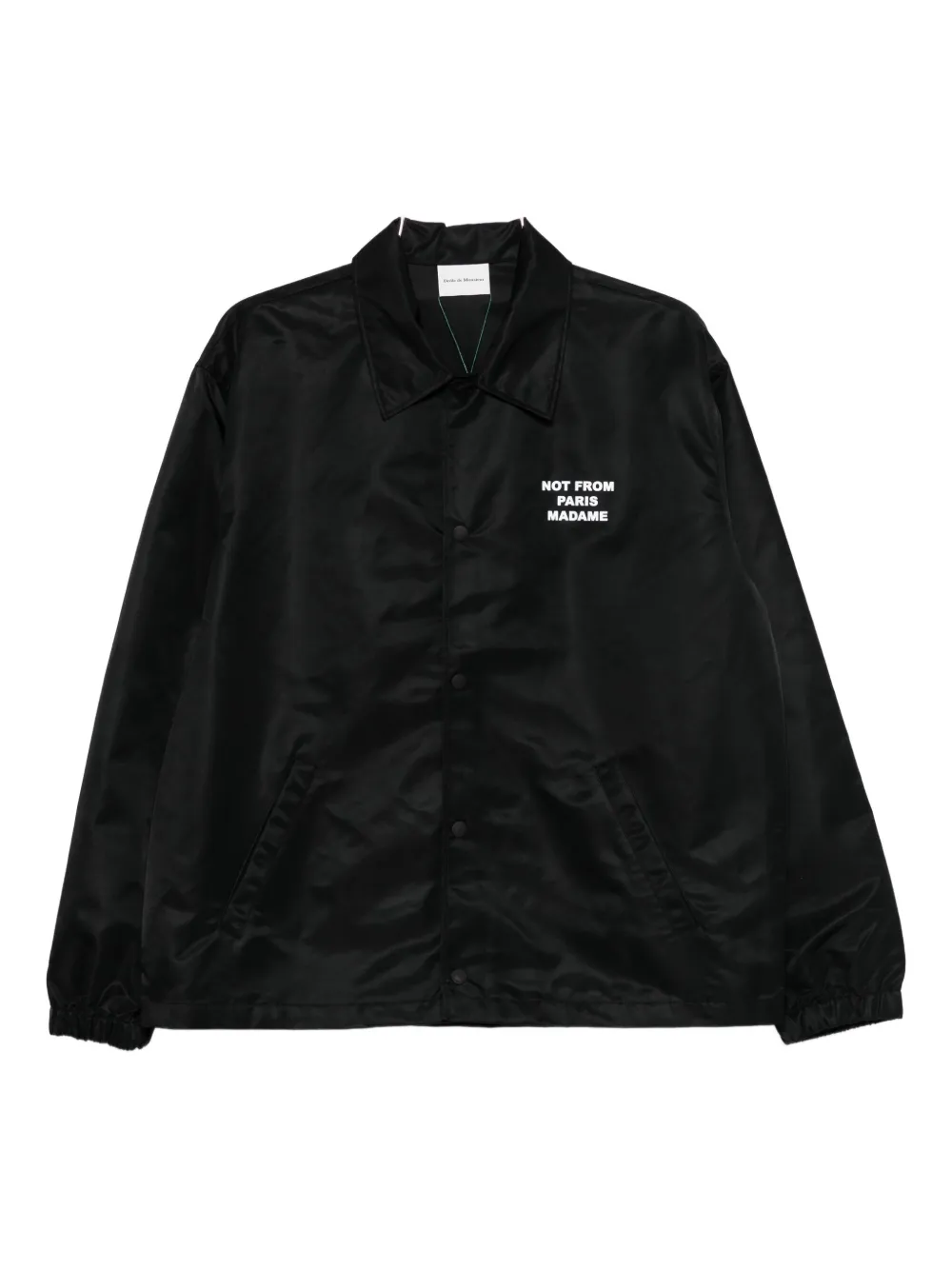 Drôle De Monsieur Black Jacket With Logo In Techno Fabric Man In Black