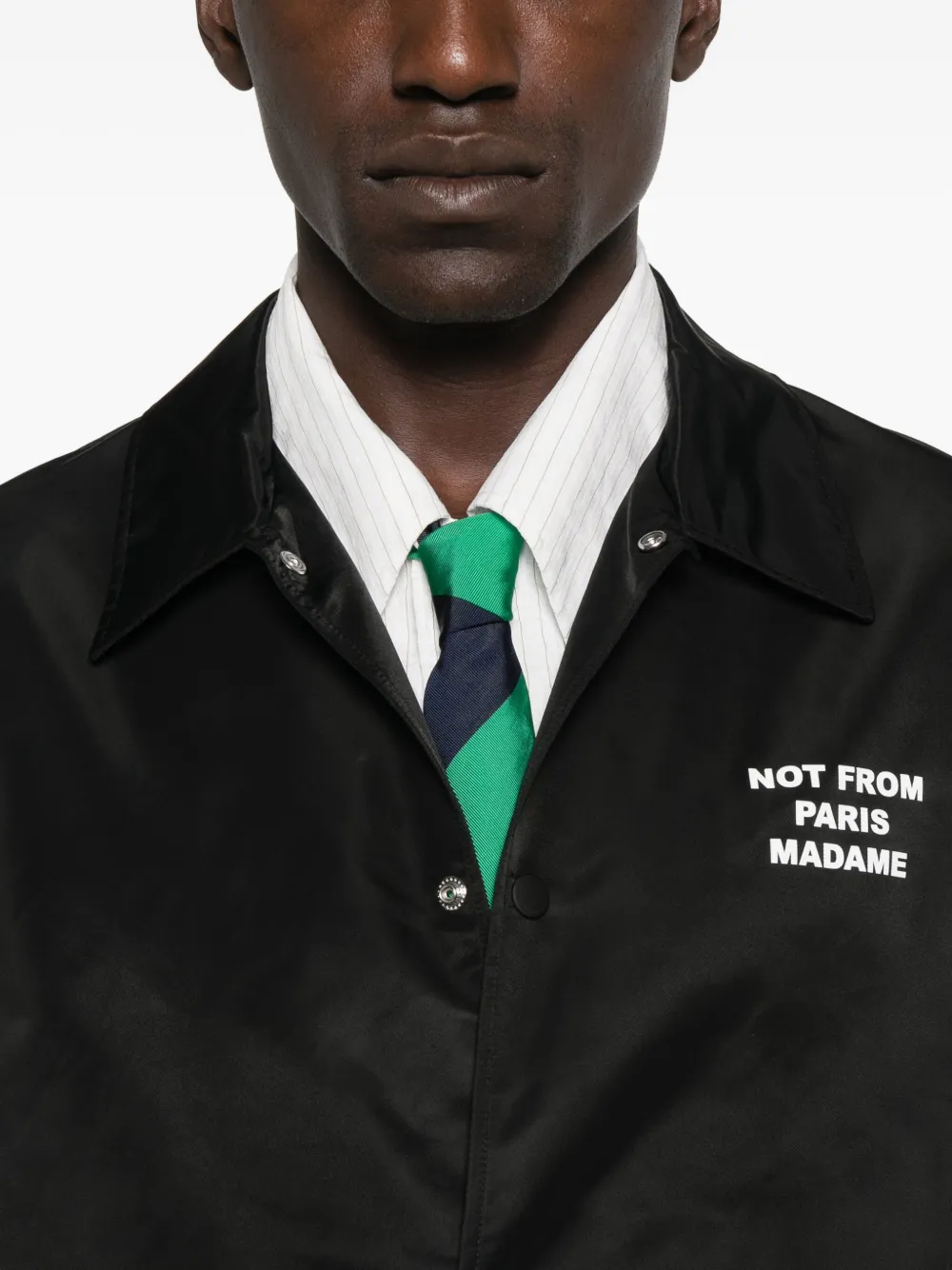Drôle De Monsieur La Veste Slogan jack met print Zwart