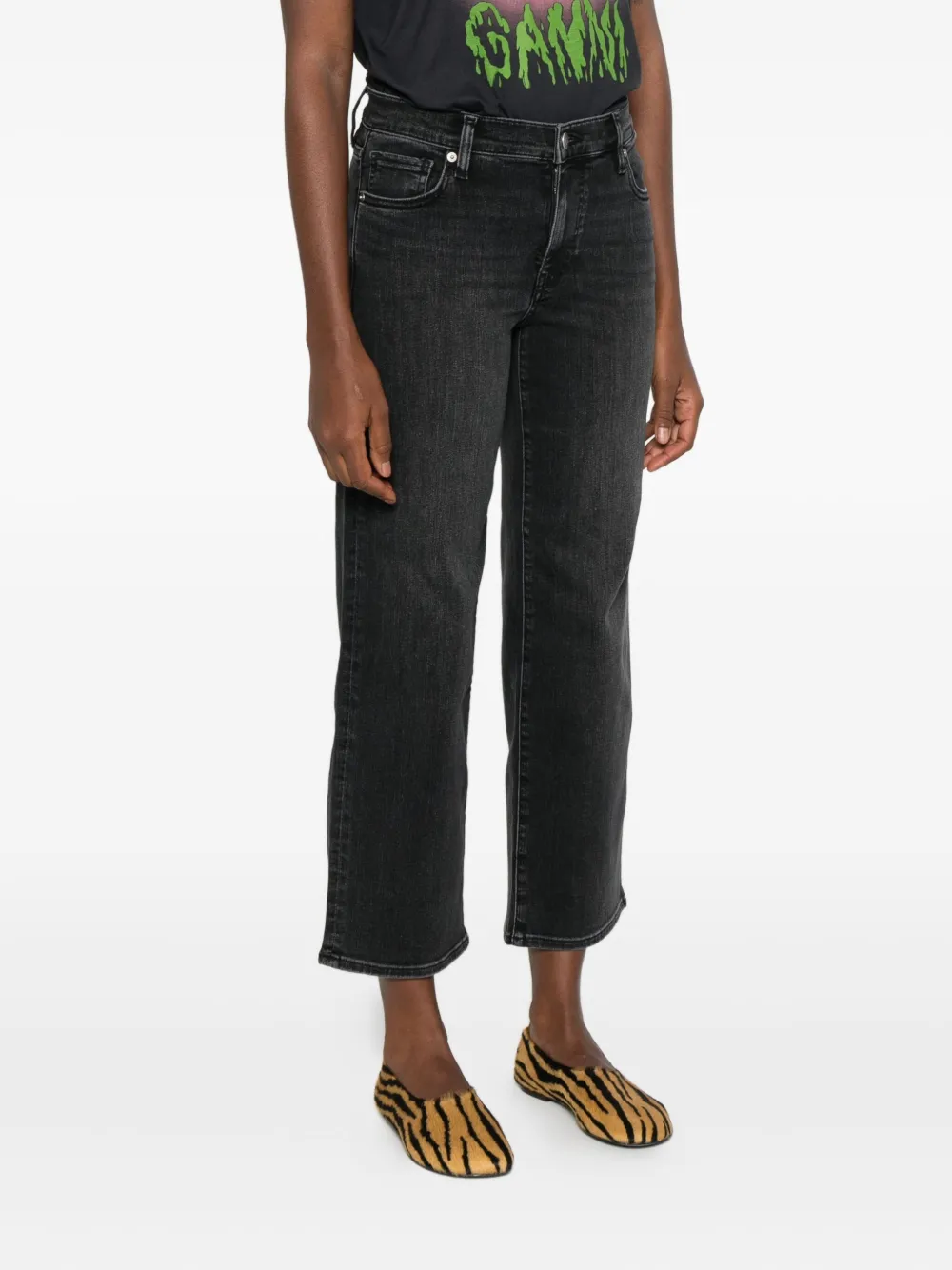 FRAME Stretch-katoenen jeans Zwart