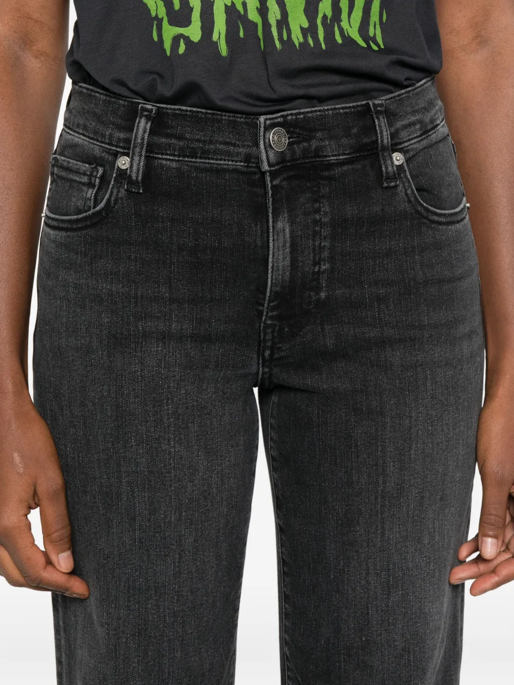 FRAME Stretch-katoenen jeans Zwart