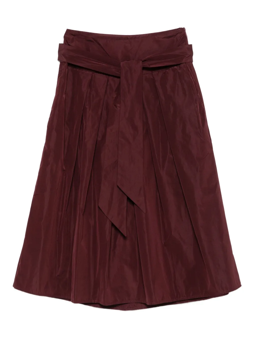 Niu Camelia pleated-belted midi skirt | Red | Image 1