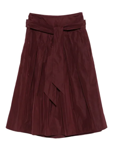 Niu Camelia pleated-belted midi skirt