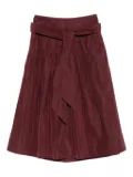 Niu Camelia pleated-belted midi skirt - Red