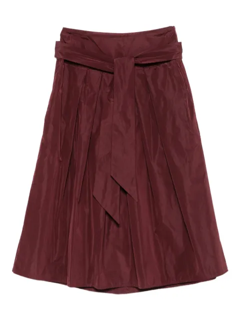 Niu Camelia pleated-belted midi skirt
