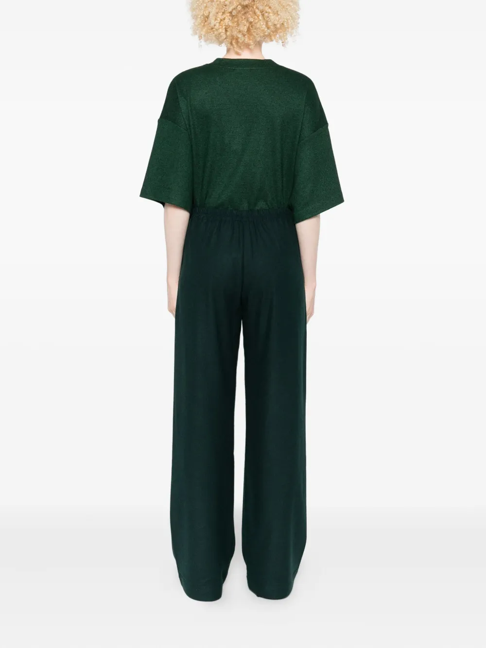 Niu elastic-waist wide-leg trousers - Groen