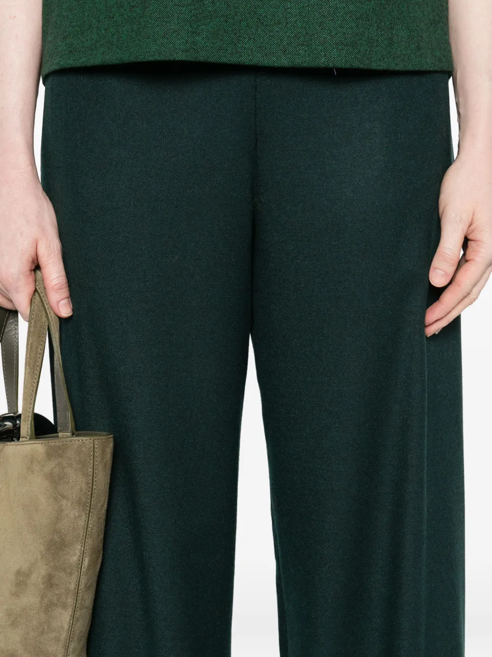 Niū Elastic-waist Wide-leg Trousers In Green