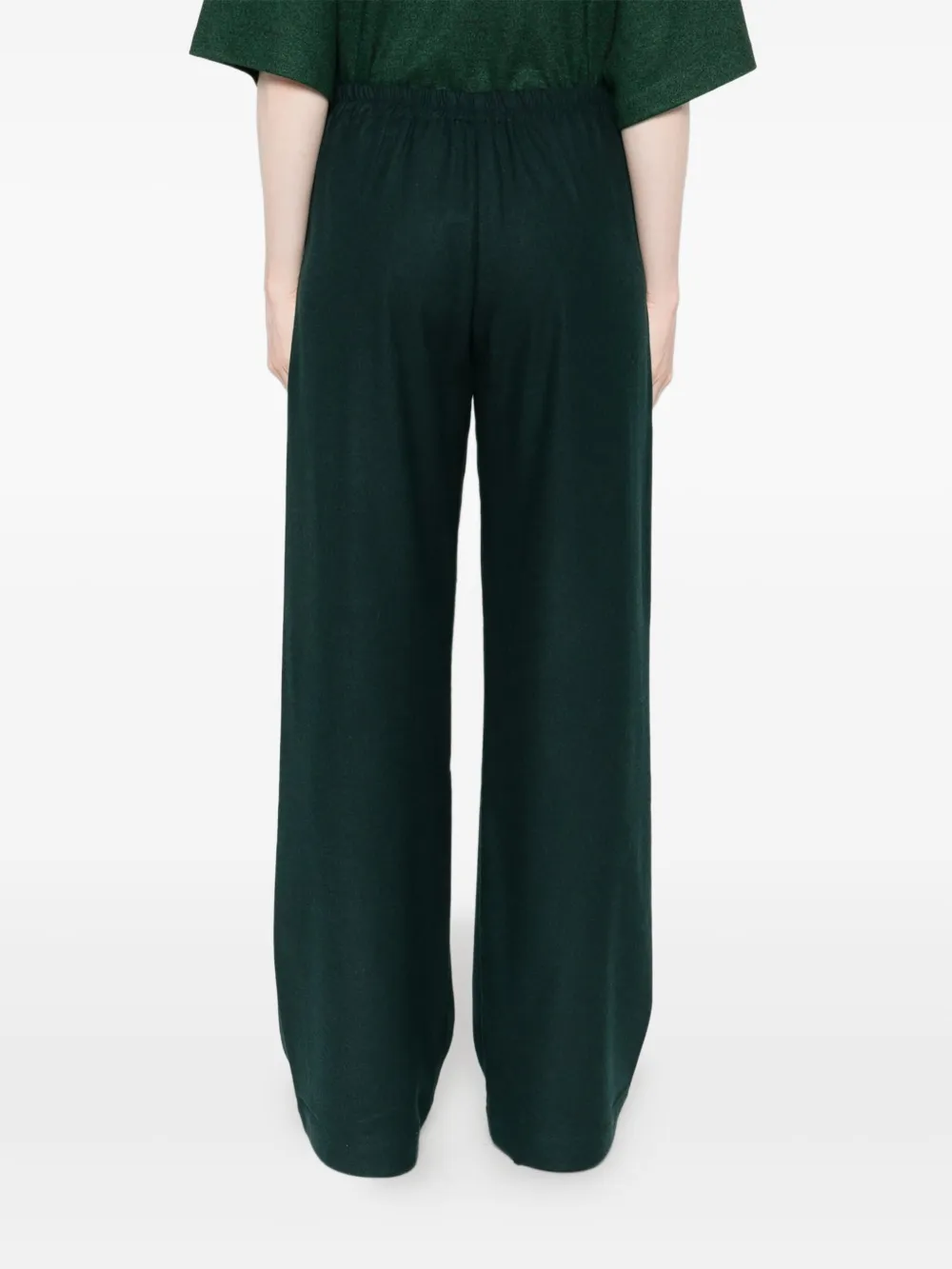 Niu Broek met elastische taille en wijde pijpen Groen