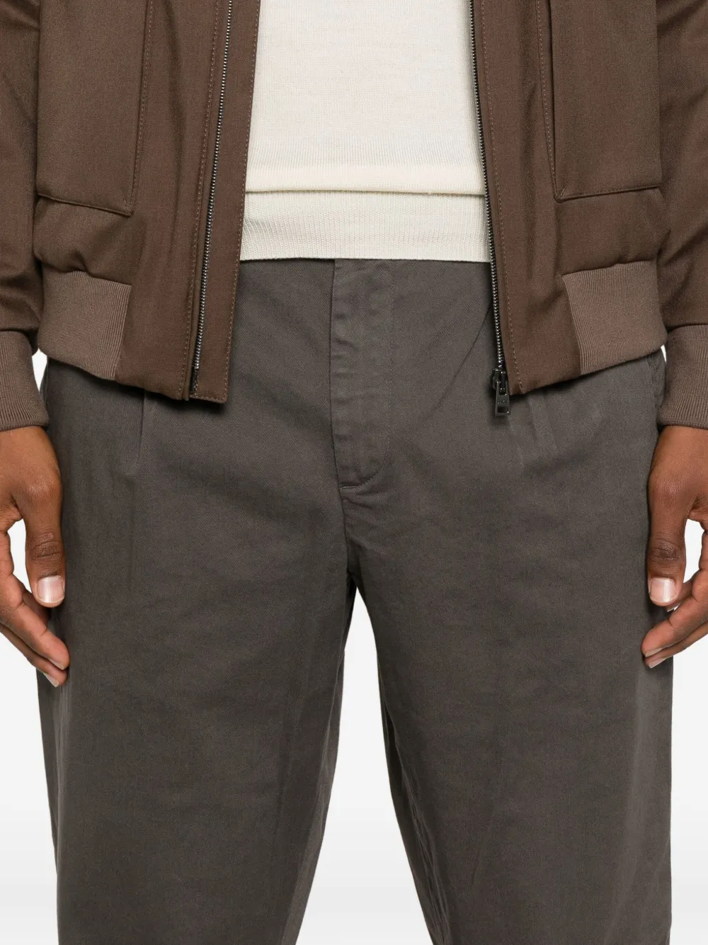 Barena Broek met geplooide zak Groen