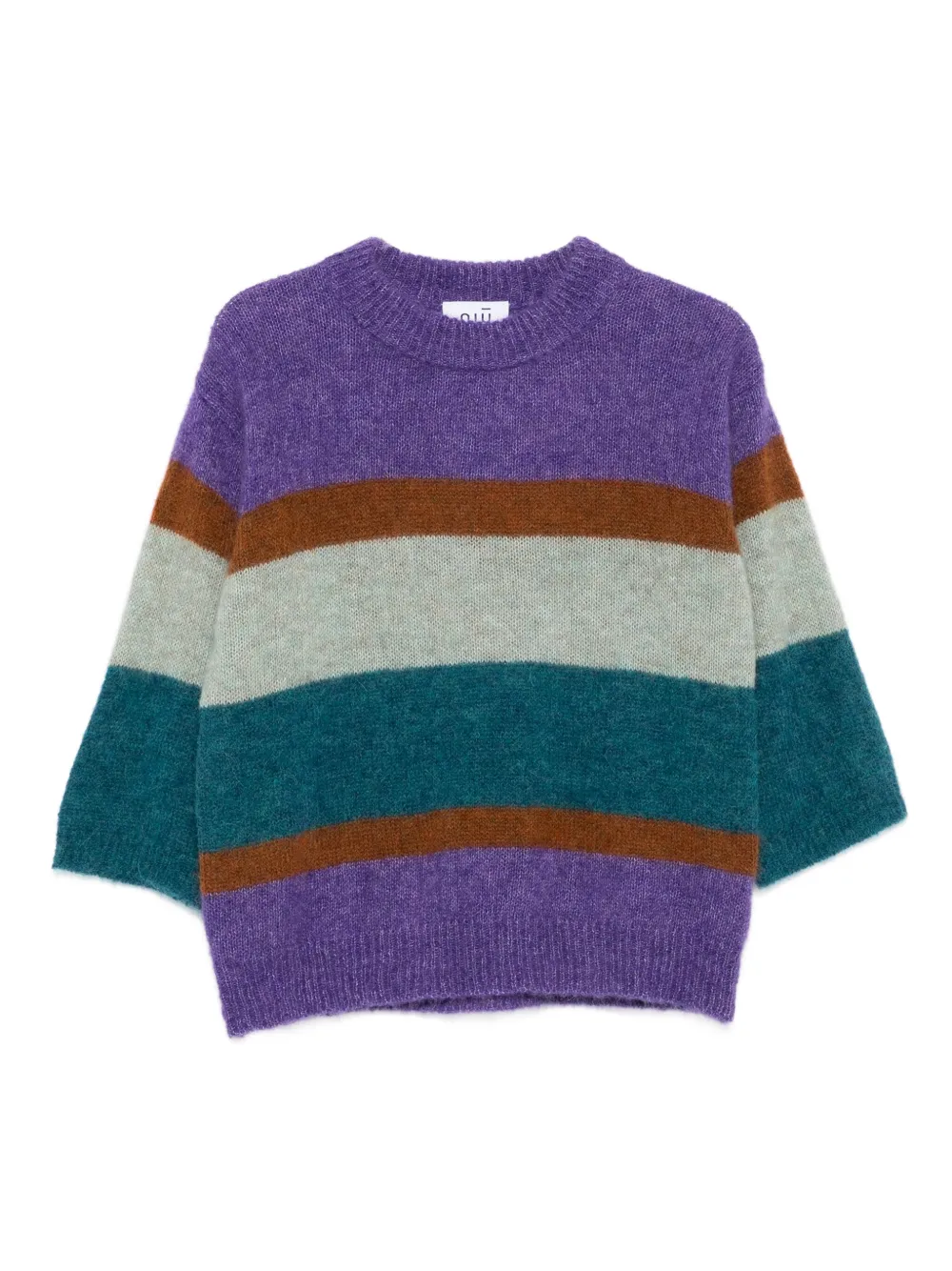 Niu Ume striped crew-neck sweater | Purple | Image 1
