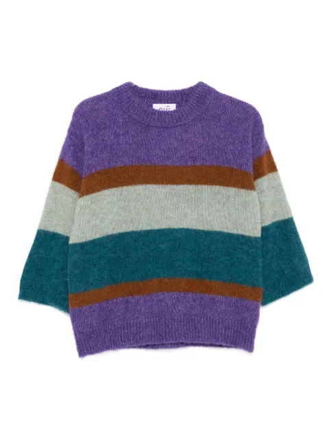 Niu 우미 스트라이프 크루 넥 스웨터