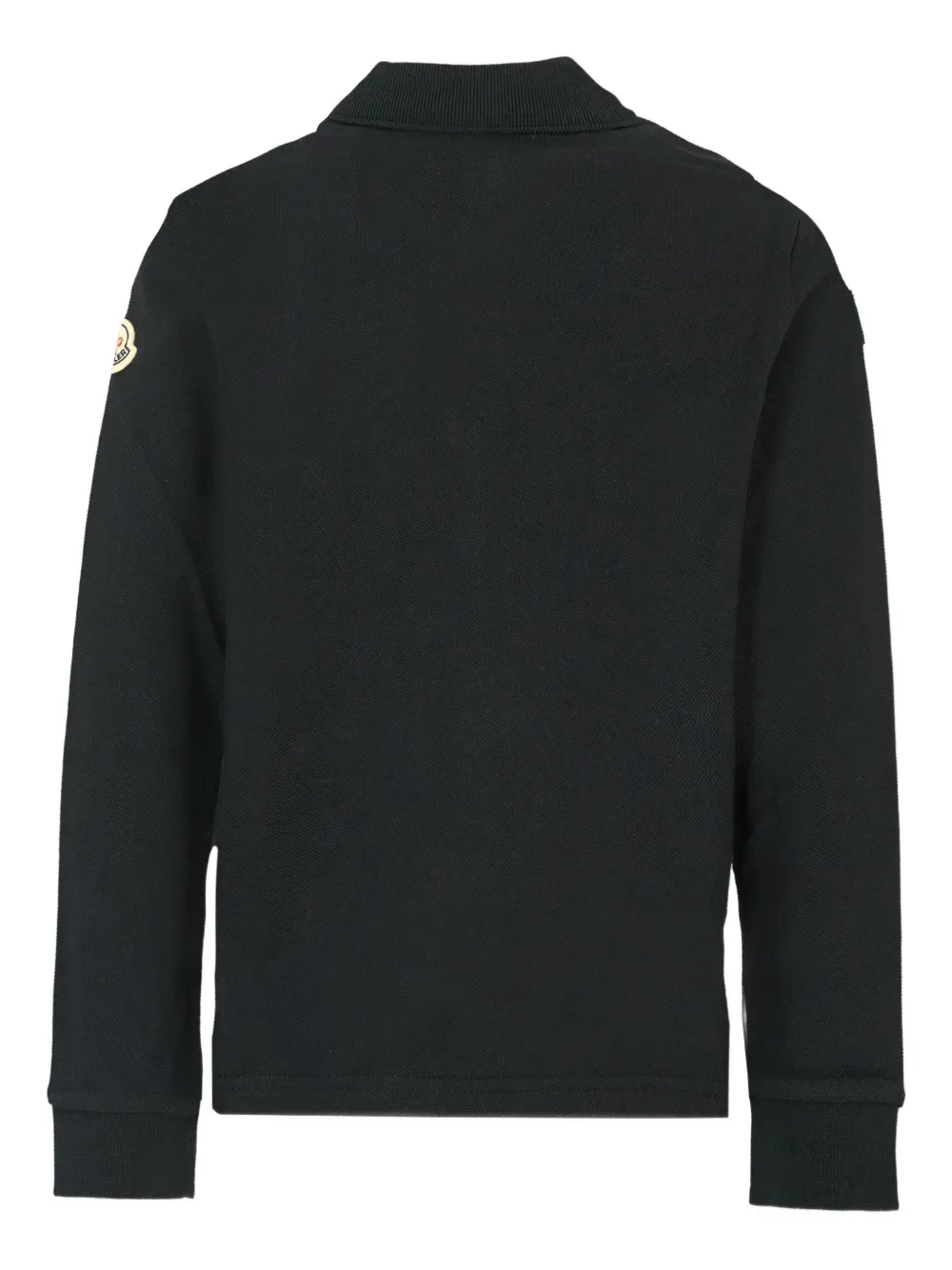 Moncler Enfant long-sleeve logo-patch polo shirt Zwart