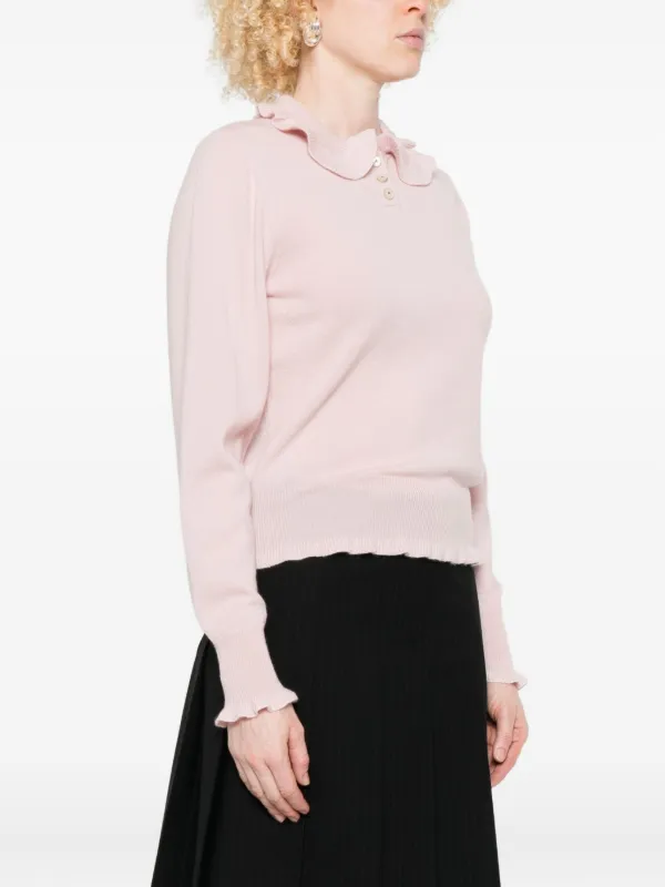 Valentino Garavani ラッフルカラーセーター | ピンク | FARFETCH JP